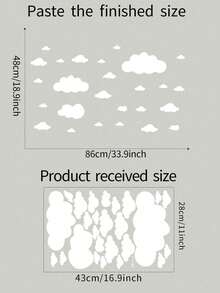 Large Cute White Cloud Wall Decal - Self-Adhesive Removable Vinyl Sticker, Suitable For Nursery, Kids Room, Kindergarten And Bedroom Wall Decoration - 1PC - View 3