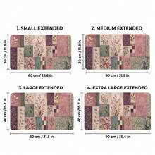 Color Block Floral Extra Long Mouse Pad, Gaming Office Home Artistic Design, Gift For Friends And Family, Rubber Base, PC Laptop Study Desk Mat, Multiple Sizes, Computer Keyboard Pad, Non-Slip And Smooth - View 7