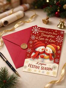 6/2pcs/Set Humor Santa Christmas Greeting Card With Envelope - Amusing Raunchy Santa Text Card For Christmas Occasions, Sending Edgy Holiday Greetings, Great For Buddies & Adults - Christmas Snowman Style - View 8