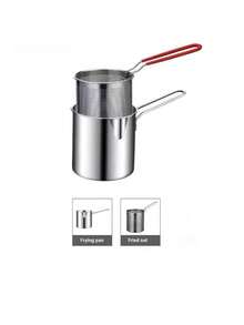 2/3pcs Stainless Steel Multi-Function Deep Fryer With Lid, Mini Oil Pot For Home Use, Compatible With Induction Cooktop And Gas Stove, Oil-Saving, Suitable For Cooking Noodles, Heating Cream And Frying - B - View 9