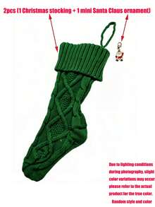 Braided Christmas Stockings, Christmas Gift Bags, Fireplace Hanging Decor, Christmas Tree Ornaments, Holiday Decorative Socks, Christmas Decorations - Multicolor - View 13