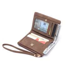 Women's Short Folding Wallet 2026 New Ultra-Light Slim Card Holder Wallet 2-In-1 Printed Handbag Wallet - Coffee - View 4