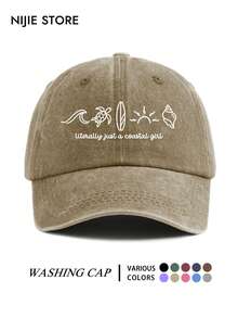 1pc Fashion Ocean Turtle Sun Print Vintage Washed Baseball Cap, Daily Outfit Hat, All-Season Essential, Outdoor Sports Baseball Cap, Lightweight And Comfortable, Suitable For Streetwear And Daily Life - A - View 8