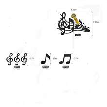 6-Piece Cake Decoration Topper Set With Music Notes, Birthday Set, Single Note, Microphone, And Letter Picks, Perfect For Music-Themed Cake Decoration - Multicolor - View 5