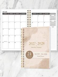 1pc 2027 Jan - 2028 Dec A5 (5.7" X 8") Weekly & Monthly Planner, Time Visualization, Daily Schedule Log, Monthly Academic Year Notebook, Improve Productivity, Back To School & Office Supplies, Desk Accessories, Christmas Gift - Multicolor - View 13