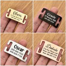 TONGFANTECH Customizable Engraved Pet Dog Tag, Cat & Dog ID Nameplate Anti-Loss Hanging Tag - Multicolor - View 5