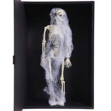 170cm/40cm Halloween Horror Decoration Oversized Human Plastic Skeleton With Movable Joints, Ghost Festival Haunted House Decor Prop, Cemetery Decoration Indoor Horror Skeleton Decoration (Hanging Rope Length May Vary) - Multicolor - View 10