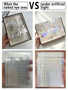 200/100/50/30/10pcs PVC Transparent Reusable Sealable Jewelry Bags, Disposable Storage Bags, Laser Transparent Packaging Bags, Anti-Oxidation, Prevent Discoloration, For Storing Earrings, Necklaces, Jewelry And More. - Multicolor - View 12