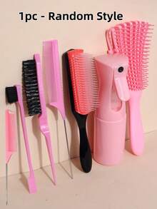 Comb, Styling Comb, Flat Tail Comb, Suitable For African Hair Types Including Curly, Wavy, Coiled, Wet/Dry/Oily/Thick/Long Hair, Effectively And Easily Detangles Curly Hair, Suitable For Handling Curly, Wavy And Coiled Hair, Applicable For Wet And Dry Use, Easy To Comb - Multicolor - View 11