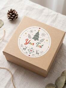 1/30/90/160pcs Customized Christmas Round Label Stickers: Support Customization, Personalized Text, Blessings, Patterns And Logos, Suitable For Christmas Gift Labels, Packaging Seals, Thank You Stickers, Holiday Decorations And Party Favors. Round Labels Fit Different Styles Of Christmas Packaging, Suitable For Christmas Gifts, Birthday Winter Parties, Holiday Events, Gift Exchanges And Party Decorations, Ideal Gifts For Family, Friends And Colleagues, - Multicolor - View 8