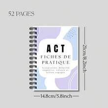 French Guided Reflection Notebook, Personal Writing Journal For Thoughts, Values, Emotions, Mindful Prompts, Daily Reflection And Action Planning, Spiral Notebooks - A5 - View 2