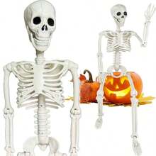 170cm/40cm Halloween Horror Decoration Oversized Human Plastic Skeleton With Movable Joints, Ghost Festival Haunted House Decor Prop, Cemetery Decoration Indoor Horror Skeleton Decoration (Hanging Rope Length May Vary) - Multicolor - View 8
