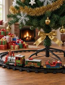 Christmas Train Toy With Floating Christmas Tree Base, Light And Sound - Red - View 7