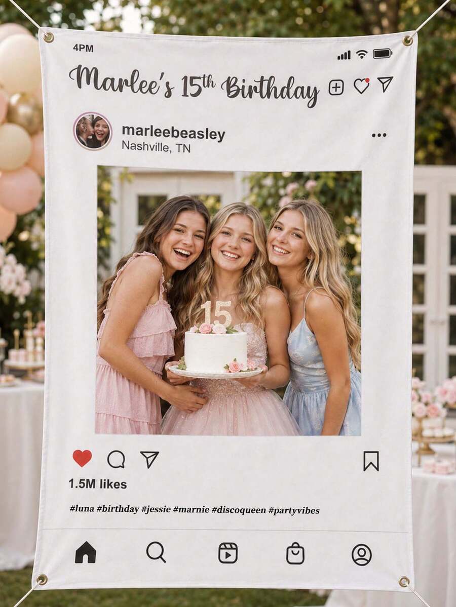 Personalized Selfie Frame Photo Prop, Customizable Wedding Style Photo Frame, Can Add Name, Logo, Text, Suitable For Wedding, Graduation Ceremony, Birthday Party, Party Decoration And Photo Booth Prop, Large Event Selfie Frame, Suitable For Wedding Party, Wedding Shower, Baby Shower And Celebration Event Decoration, Fun Interactive Party Photo Sign And Gift - Multicolor - View 1