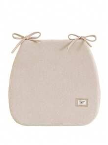 1pc Fan-Shaped Thickened Dining Chair Seat Cushion With Tie Straps Anti-Slip, Machine Washable Cover, Multiple Colors Available, 17"*18", Suitable For Solid Wood Dining Chairs, Casual Dining Stools, Study Computer Chairs, Upholstered Dining Chairs - Baby Pink - View 9