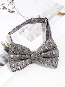 1 chiếc nơ cài cổ nam màu kaki họa tiết hình học vintage thắt sẵn, phong cách lịch sự cho đám cưới và công sở - Nhiều màu - Xem 4
