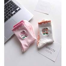 Embroidered Cartoon Milk Tea Yoga Socks For Women, Professional Non-Slip Pilates Mid-Calf Sports Fitness Floor Socks - Multicolor - View 3