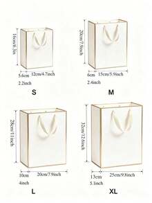 1/5pcs Luxury Handheld Paper Bags, Reinforced Ribbon Handle Gift Bags, Suitable For Birthday Gifts, Wedding Favors, Christmas Presents, Cosmetics, Jewelry, Clothing Stores, Party Favors, DIY Hand Painting - Multiple Styles - View 11