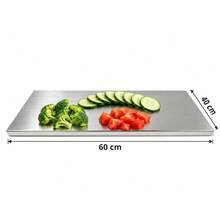 1pc Luxury 304 Stainless Steel Cutting Board, Durable & Mold-Resistant, Essential Kitchen Tool For Home Cooks & Cooking Enthusiasts, Suitable For Cutting Meat, Cheese, Cold Cuts, Bread, Vegetables & Fruits, Home Gift - Gold - View 15