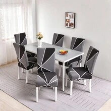 1/2/4/6pcs Chair Covers Dining Chair-Polyester Fiber Elastic Chair Covers Hotel-Use Household Chair Cover - Dark Grey - View 1