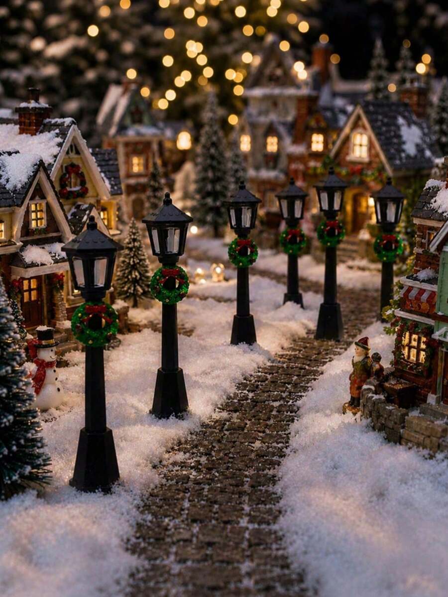 Christmas Decoration Mini Street Light Plastic Fairy Garden Decorative Accessories, Photography Props, Miniature Home Ornaments - Realistic Street Lamp - View 1