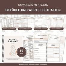 Spiral Notebooks For German Language Self Reflection With Guided Writing Prompts, Emotion And Values Lists, Gratitude, Daily Check Ins, Personal Boundaries, Self Care, Thought Patterns, Activities And Notes - A5 - View 1