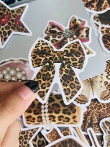 50pcs Y2K Leopard Print Stickers, Suitable For Phone Case, Water Bottle, Laptop, Notebook, Luggage, Guitar, Planner Stickers - one-size - View 9