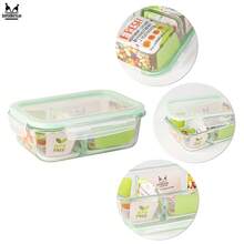 Superbutelki 3x 1,5L Glass Food Storage Containers With Airtight Lids, Heat Resistant Lunch Boxes For Meal Prep, Oven, Microwave, Freezer And Refrigerator, Reusable Leakproof Glass Containers For Home, Kitchen, Work, School And Everyday Food Storage - Mint Blue - View 6