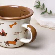 1PC Lucky Dachshund Large Ceramic Coffee Mug/Mug/Teacup, Ceramic Water Cup With Scale - Cute, Reusable And Microwave , Suitable For All Beverages, Multi-Functional Water Cup And Vessel, Ideal Gift For Christmas, Halloween, Valentine's Day - Multicolor - View 11