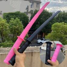 1pc Halloween Creative Realistic Retractable Martial Arts Knife, Plastic Material, Personalized Fun Dance Performance Party Prop - Multicolor - View 2