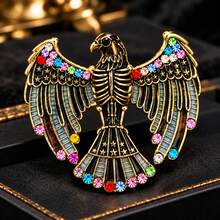 1 chiếc ghim cài áo nam bằng kim loại đính đá rhinestone hình đại bàng phong cách vintage, phụ kiện cao cấp hình động vật cho áo khoác và quần áo - Nhiều màu - Xem 7