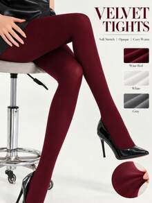 1pc Women's Shaping Leggings, Light Compression Butt Lifting Stretch Tights For Fall Winter, Christmas Party, Holiday & Daily Wear - Multicolor - View 1