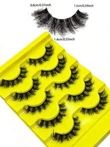 5 Pairs 3D Fluffy False Eyelashes, Create Voluminous And Curled Charming Eyes, Fluffy And Dense, Strip False Eyelashes, Eyelashes, False Eyelashes - Multicolor - View 5