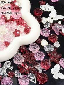Sekantong Es yang Menembus Dalam dan Gelap, Mawar Merah Ungu Campuran, Desain DIY, Casing Ponsel, Kalung, Anting, Aksesoris Fotografi, Kartu, dll. - MultiWarna - View 13