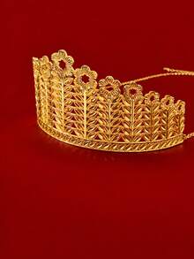 YIYI Jewelry Gold-Plated Luxury Geometric Hollow Head Chain, Bridal Wedding Eid Festival Party Hair Accessory Gift - XHG-004 - View 3