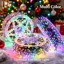 Lampu Hias LED Hijau Tua untuk Natal, Halloween, Ramadan, Tema Kembang Api, Lampu Hias Bertekstur untuk Penggunaan Dalam Ruangan, Panjang 20m, 600 LED, Pilihan Cahaya Putih Hangat/Multi-Warna/Putih, Ditenagai USB, 8 Mode Pencahayaan dengan Pengalihan Sekali Klik untuk Suasana Dinamis - Lampu kembang api kabel hijau tua USB - View 10
