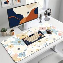 Alas Mouse Ekstra Panjang Motif Bunga Warna-warni, Desain Seni untuk Gaming, Kantor, dan Rumah, Hadiah untuk Teman dan Keluarga, Alas Karet, Alas Meja Belajar PC Laptop, Berbagai Ukuran, Alas Keyboard Komputer, Anti Selip dan Halus - View 1