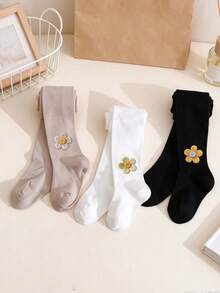 6 Pairs Princess Style Floral Tights For Baby Girls, Soft Knitted Leggings, Suitable For Girls' Casual Wear, Fashionable Stirrup Socks - Multicolor - View 11