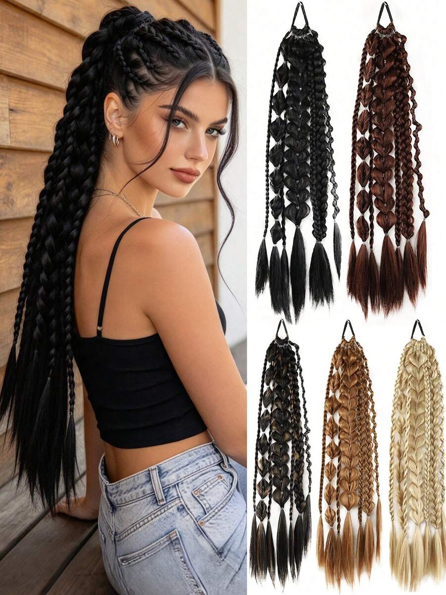 24 Inch Lantern Bubble Ponytail Hair Extension, Comfortable To Wear, Suitable For Women's Daily Life And Gatherings - Multicolor - View 1