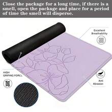 Soft Pink Sketch Floral Line Art Desk Mat Gaming Mouse Pad, Extended XL Mousepad Stitched Edge Non-Slip Rubber Base, Large Keyboard Table Pad For Gamer Office Home Decor, Perfect Birthday Christmas Gift - View 7