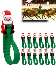 1 Set Reusable Christmas Wreath Hooks And Ties, And Stocking Holder; Reusable Ties Suitable For Stocking Holder, Fireplace, Stairs And Front Door. - Multicolor - View 2