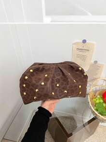 Yogodlns Women's Pleated Soft Cloud Dumpling Clutch Bag, Evening Bag, Vintage Design Phone Bag - Coffee - View 9