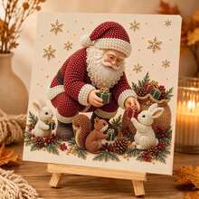 مجموعة رسم اللؤلؤ الملونة DIY، بابا نويل، مناسبة لديكور جدران المنزل أو المكتب، هدية عطلة مثالية، ديكور عيد الميلاد، عمل فني للعطلات، مجموعة DIY يدوية الصنع - أطقم - مشاهدة 2