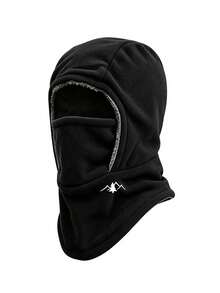 1pc New Autumn/Winter Mountain Pattern Print Fleece Lined Balaclava Hat, Unisex Warm Hooded Hat Suitable For Daily Outdoor Cycling Wear - Multicolor - View 2