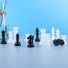 DIY 3D Chess Epoxy Resin Silicone Mold, Mirror Surface Chess Set Making Mold For Family Party Board Game - White - View 3
