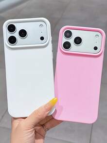 2件組 啞光深粉色與白色極簡全包覆 TPU 防震手機殼，適用於 Apple 18 17 16 15 14 13 12 11 Pro Max 保護殼 Air - 彩色 - 查看 1