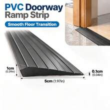 1PC 39.37IN PVC Self Adhesive Ramp Strip Door Floor Transition Strip Height Difference Reducer Edges Trim For Doorway Carpet Floor Gap Cover Home Improvement - A - View 10