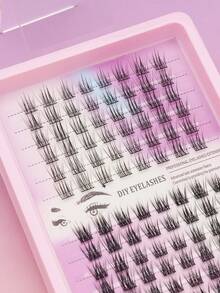 AYRMILLA 96 Clusters Natural Extended Eyelashes, 2 Different Styles Mixed DIY Eyelash Extensions, Multi-Functional Personal False Eyelashes Suitable For Various Occasions, Reusable Soft Eyelash Segments For Daily Wear, Bridal Makeup, Holiday And Casual Party Looks - C - View 2