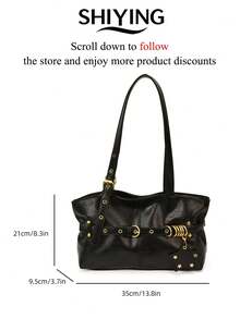1pc Solid Color PU Leather New Women's Bag, Shoulder Bag, Fashionable Versatile Baguette Bag, Zipper Closure, Dual Handles, Suitable For Commuting, Shopping, Dating, - Multicolor - View 6