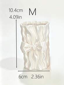 3D Printed Wavy Bow Makeup Brush Holder, Realistic Satin Gloss Texture, Pink And White Dual Color Options, Can Store Makeup Brushes And Pens, Suitable For Vanity And Desk, Girly Style Highly Attractive Desktop Decoration Storage Ornament - Multicolor - View 12